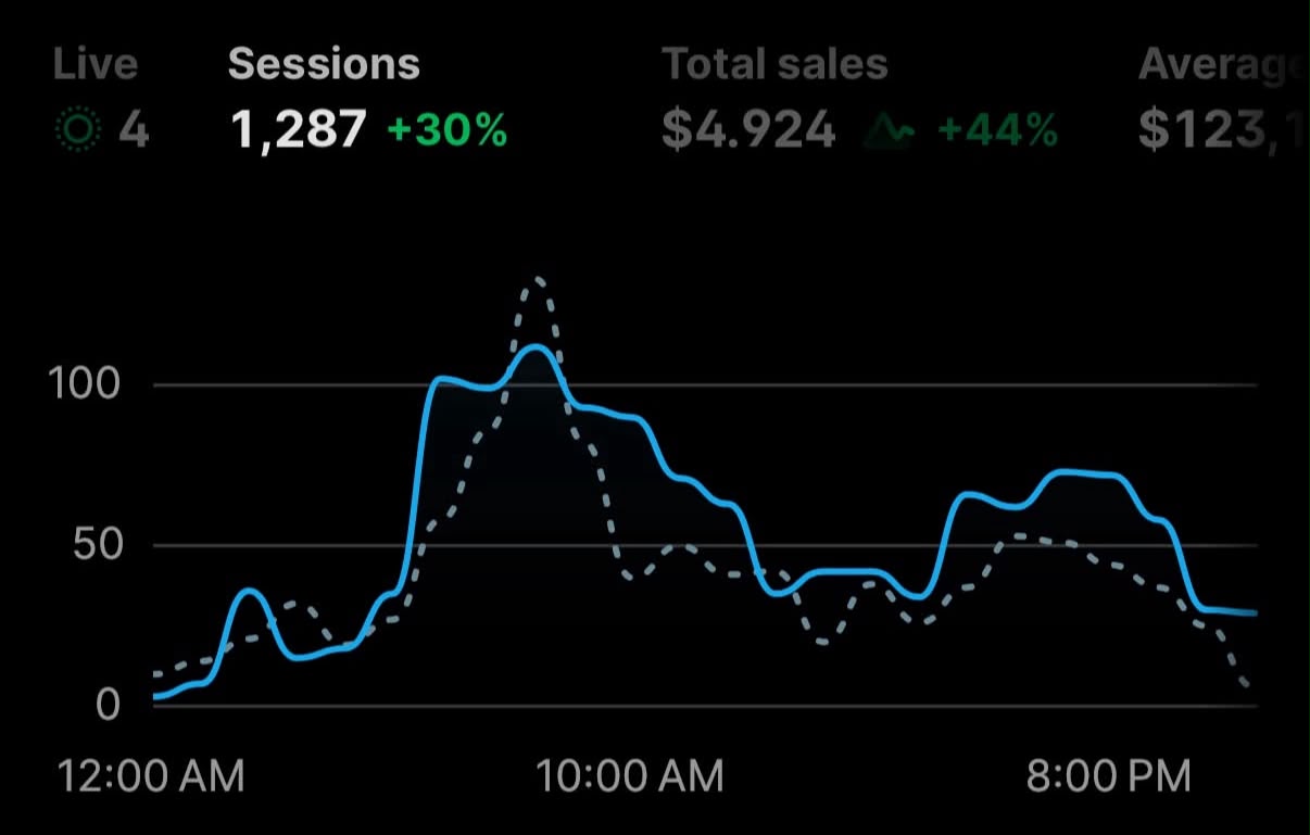 Shopify dashboard showing $4,924 total daily sales
